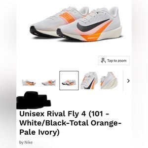 Men’s Nike Rival Fly 4 White and Orange Shoes